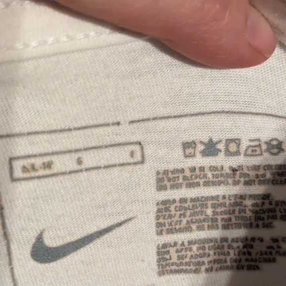 Large Nike tee T-shirt multi color fun 80s vibe unique art stripe gym athletic - Picture 3 of 4